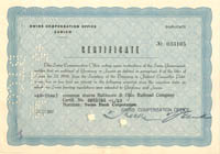 Baltimore and Ohio Railroad Stock with Swiss Compensation Office Certificate